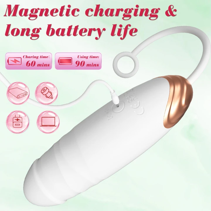 Wibrujące jajko miłości silikonowe USB z 7 trybami wibracji i zdalnym sterowaniem