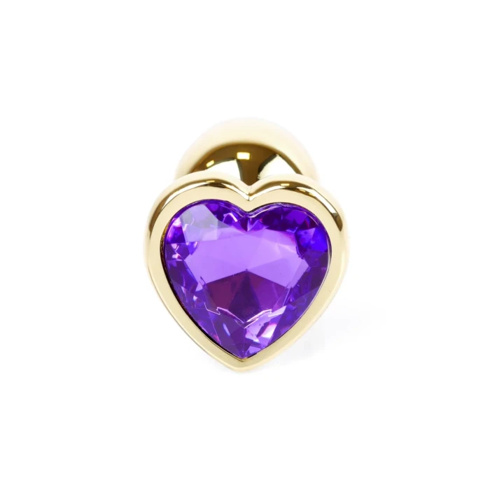 Ekskluzywny korek analny Plug-Jewellery Gold Heart w kolorze purpurowym