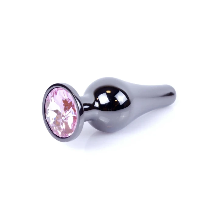 Biżuteria analna z ciemnego srebra - Korek analny z różą, 9,5 cm, stal nierdzewna