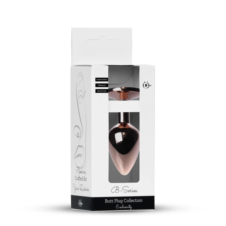 Biżuteria analna Plug-Jewellery w kolorze różowego złota z diamentem, 7 cm długości