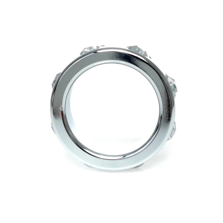 Ekskluzywny pierścień erekcyjny ze stali nierdzewnej z diamentami, średnica 3,5 cm