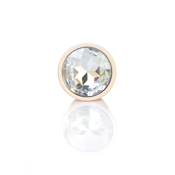 Koreczek analny Plug-Jewellery Pearl Gold S - stal nierdzewna, 7 cm, 2,7 cm średnicy