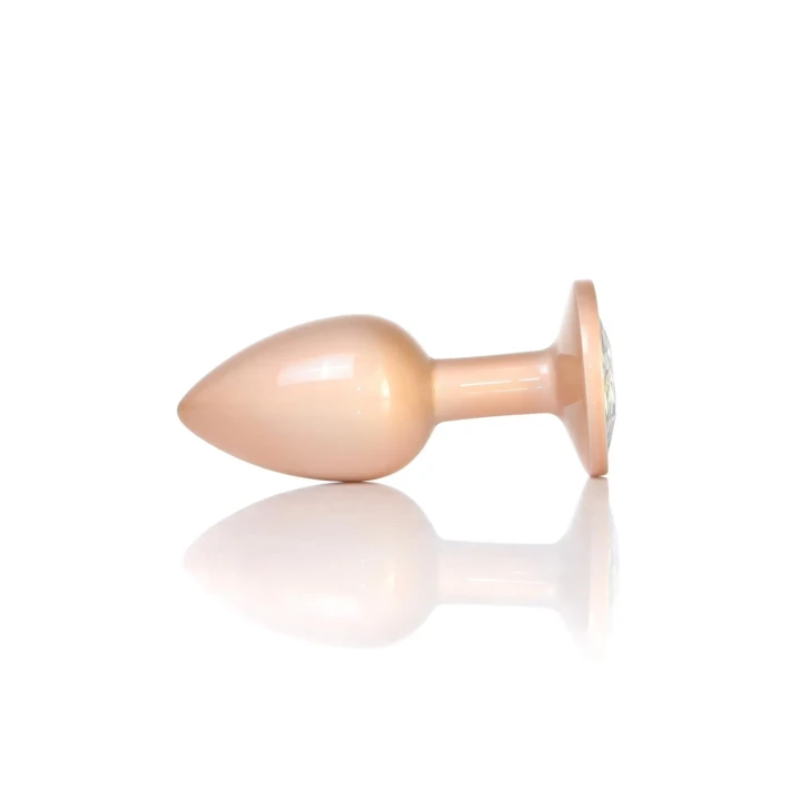 Koreczek analny Plug-Jewellery Pearl Gold S - stal nierdzewna, 7 cm, 2,7 cm średnicy