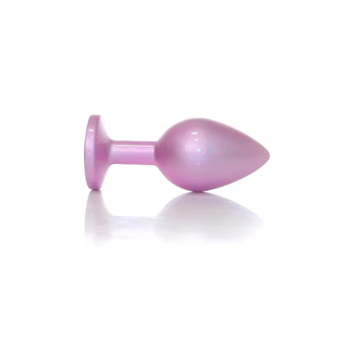 Korek analny Plug-Jewellery Pearl Pink M - stal nierdzewna, diamentowy detal, 8 cm
