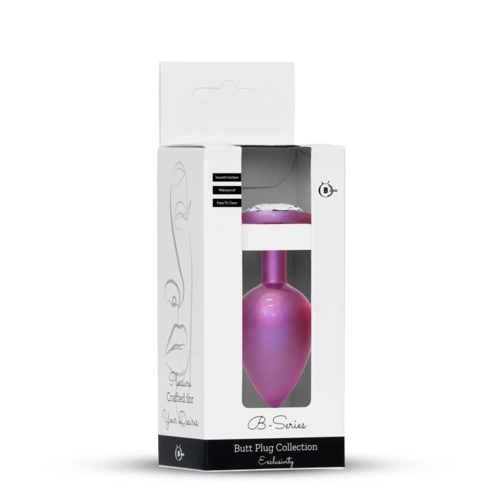 Korek analny Plug-Jewellery Pearl Pink z diamentem, stal nierdzewna, L 9 cm