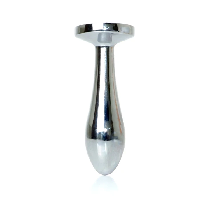 Korek analny Plug-Jewellery Silver - Gładki, S, Stal nierdzewna, Elegancki diament