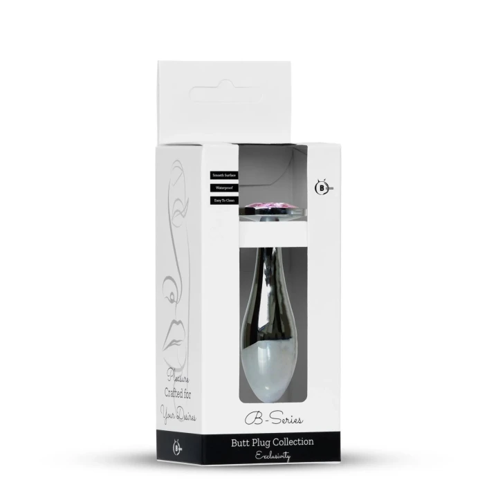 Korek analny ze stali nierdzewnej Plug-Jewellery Silver Rose M - 9,2 cm, 2,8 cm