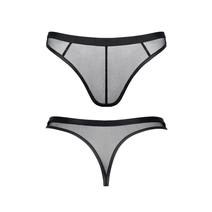 Męska bielizna stringi XXL z elastycznej siatki - RFP Regnes Fetish Planet