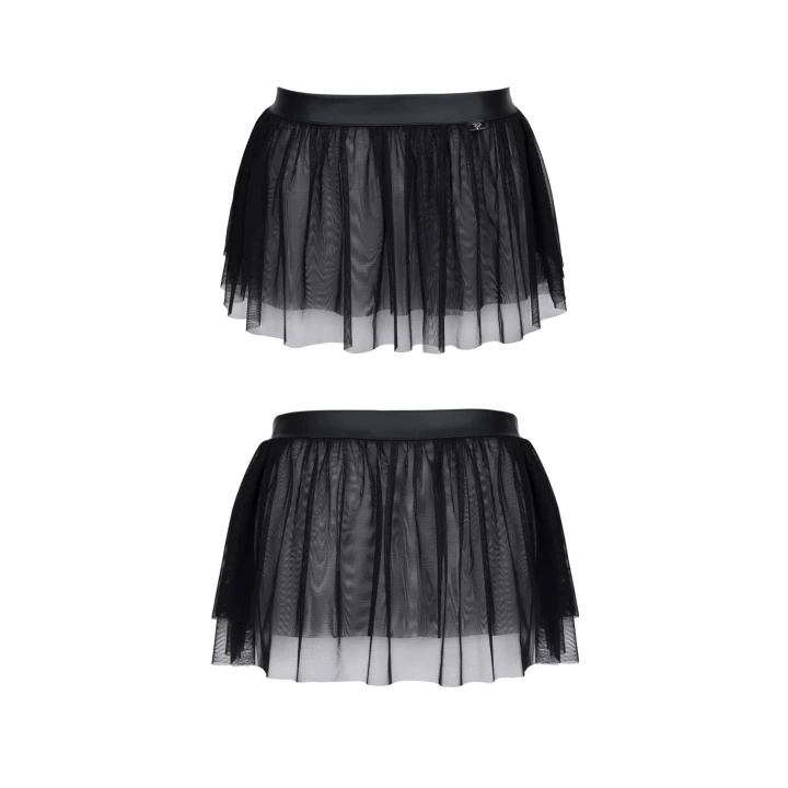 Mini spódniczka czarna Regnes CRD002, M, siateczkowa, dopasowana do sylwetki