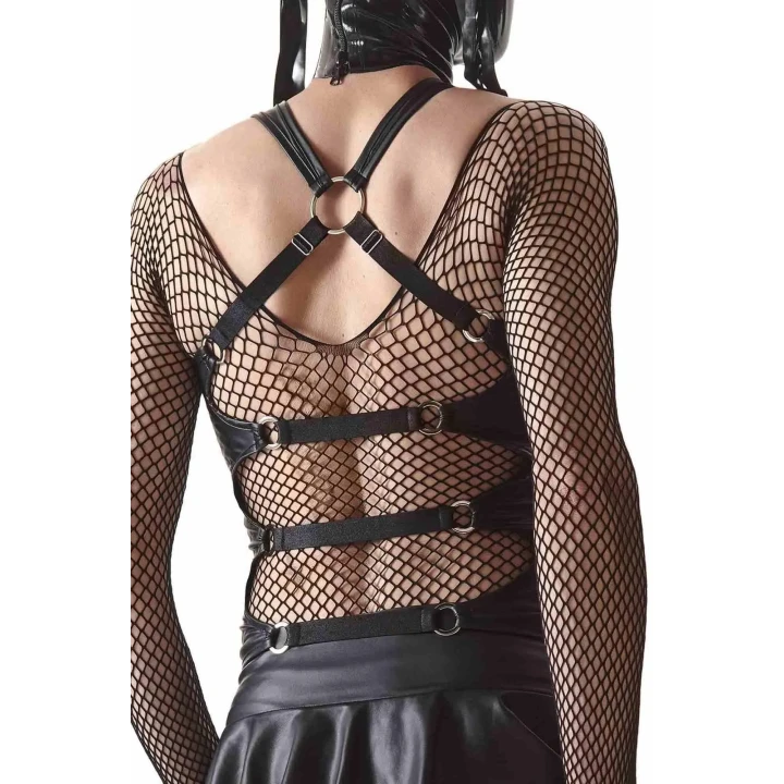 Czarna koszulka bez rękawów Regnes - CRD006 z gumkami i metalowymi kółkami, rozmiar M