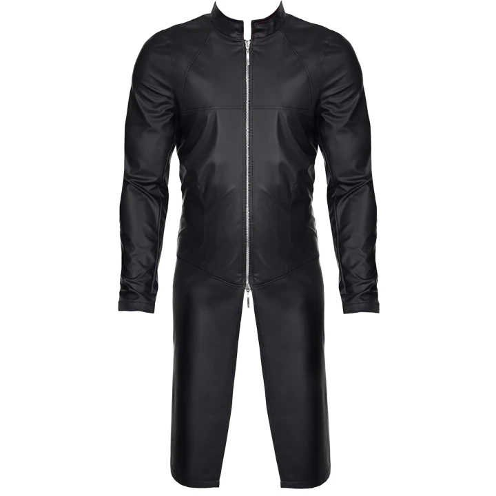 Płaszcz wetlook RMMario001 w kolorze czarnym, elegancki, rozmiar XL