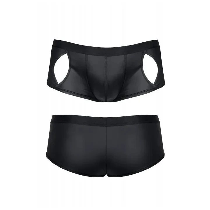 Męskie szorty XXL z elastycznego materiału wetlook, wygodne i stylowe na lato