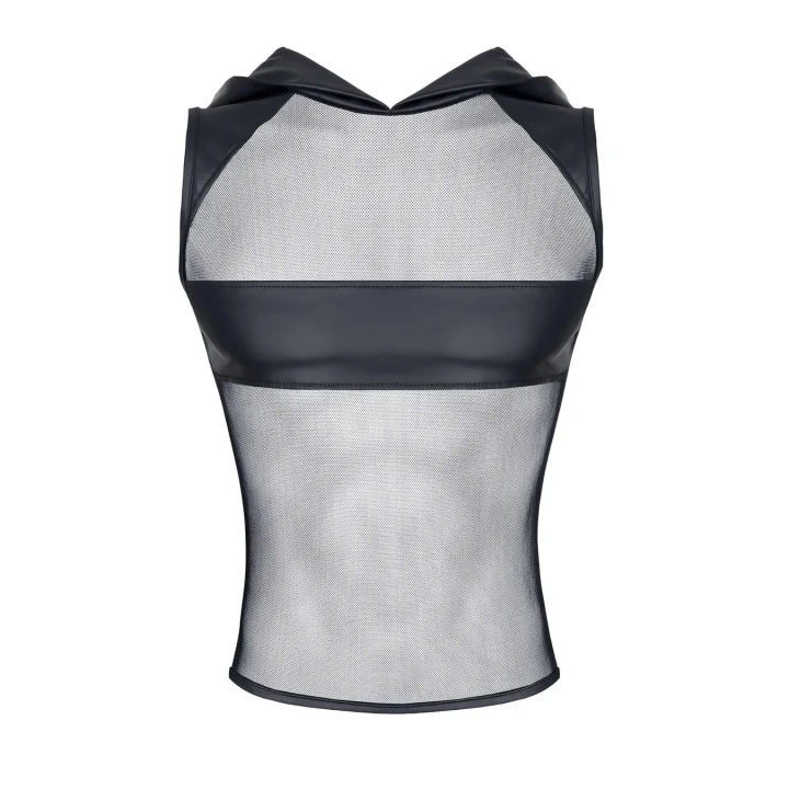 Męski t-shirt bez rękawów z kapturem XL - Nowoczesny styl i komfort na każdą okazję