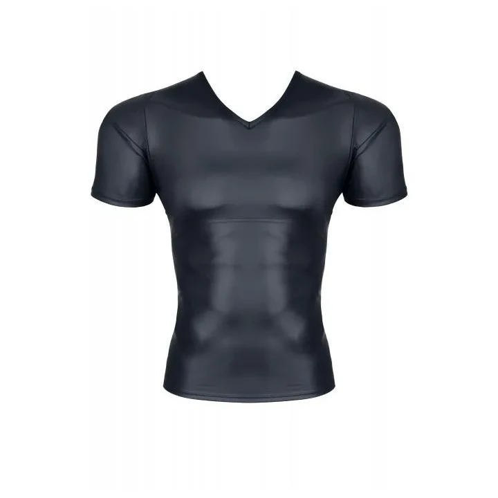 Męski t-shirt wetlook z dekoltem w serek - Bielizna TSH014 M