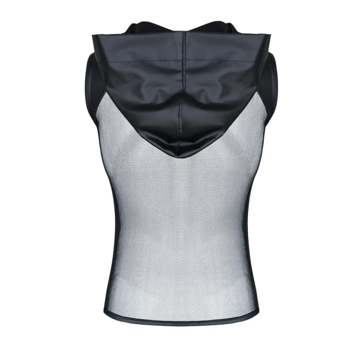 Męski bezrękawnik z kapturem XL, elastyczny, na ciepłe dni, modny i wygodny