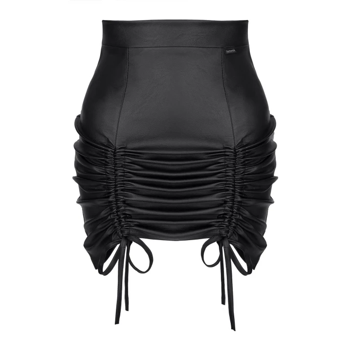 Spódniczka ekoskórna AMELIA001 czarna L - modelująca sylwetkę z regulowanym długością