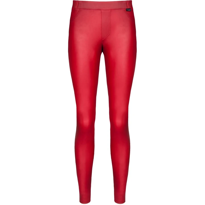 Legginsy elastyczne w stylu wetlook BRLIDIA001, czerwone, rozmiar L