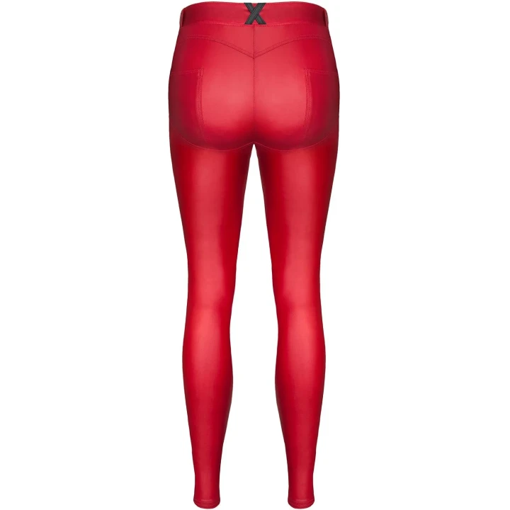 Legginsy elastyczne w stylu wetlook BRLIDIA001, czerwone, rozmiar L