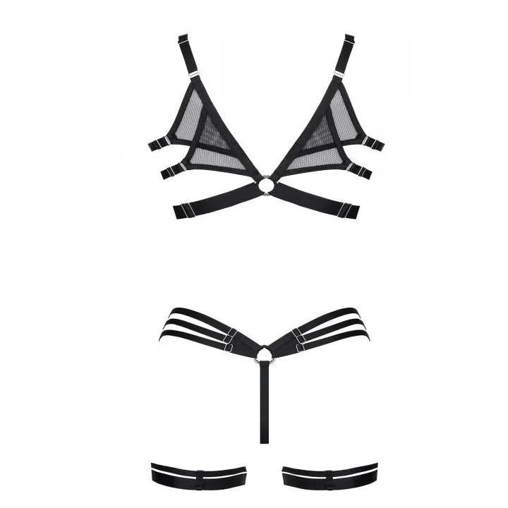 Zestaw Bielizny LadyX Adora XL - biustonosz, stringi, podwiązki w eleganckim stylu