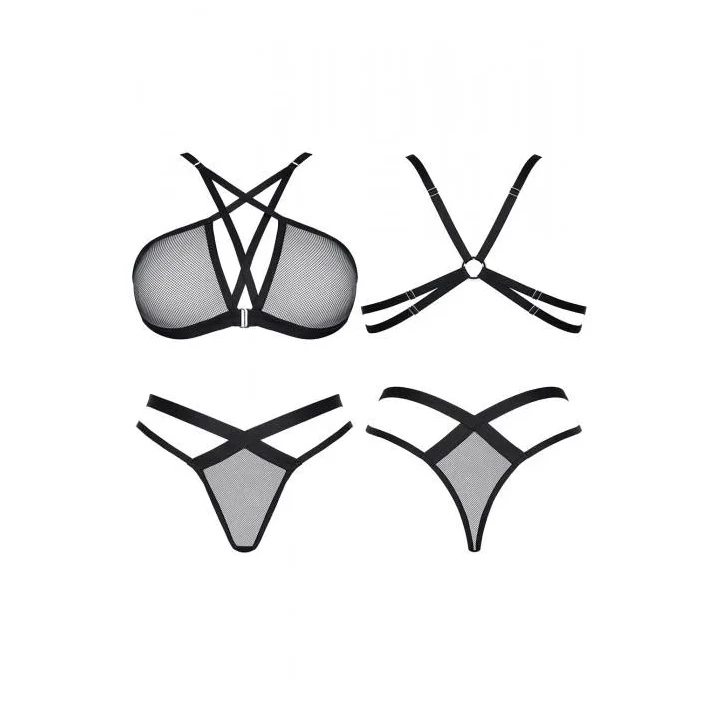 Elegancki komplet bielizny damskiej - biustonosz i stringi LadyX Aina XL