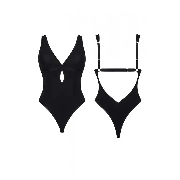 Eleganckie body damskie Bielizna-LadyX Gracia S z dekoltem i efektownymi gumkami