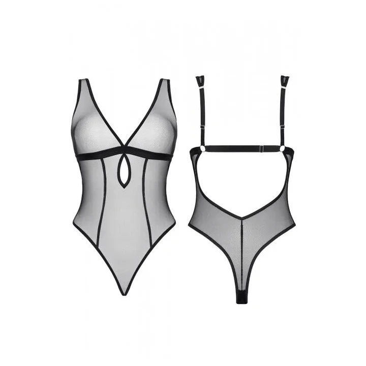 Body koronkowe Bielizna-LadyX Mireia w kolorze czarnym, rozmiar L, eleganckie i wygodne