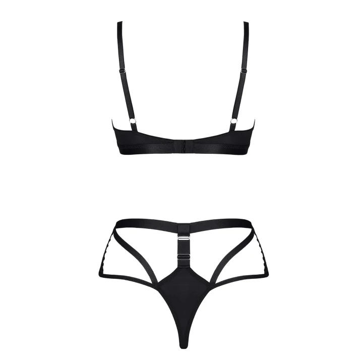 Komplet bielizny Sarita001 - czarny, biustonosz i szorty, rozmiar S, elegancki i zmysłowy