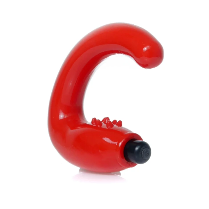 Masażer prostaty wibracyjny Fantasy Red, wodoodporny, ergonomiczny, 13,5 cm