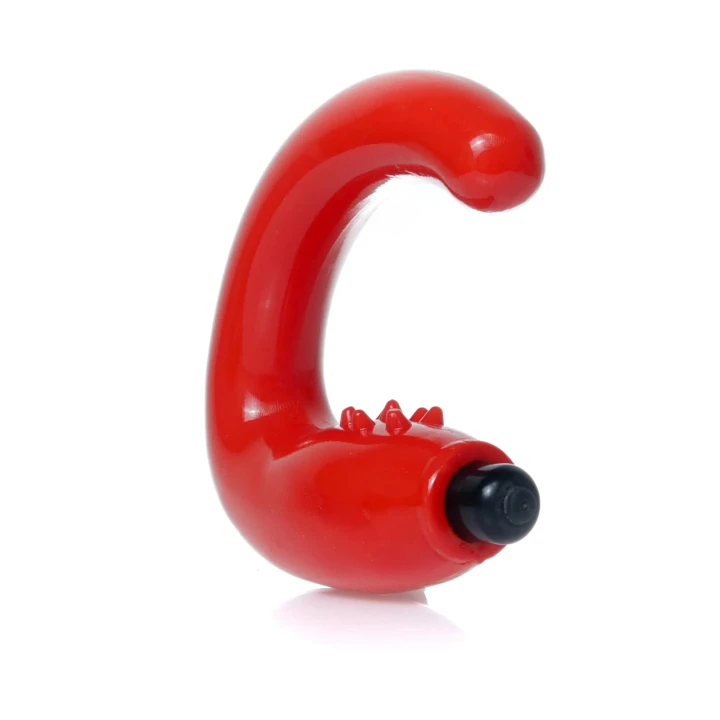 Masażer prostaty wibracyjny Fantasy Red, wodoodporny, ergonomiczny, 13,5 cm