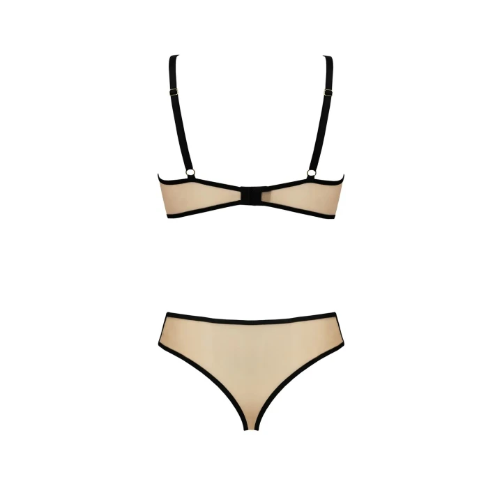 Zmysłowy komplet bielizny DAISY SET w kolorze beżowym, rozmiar L/XL