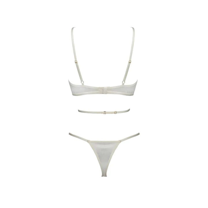 Elegancki komplet bieliźniarski ELIZA SET w kolorze ecru, rozmiar L/XL - Casmir