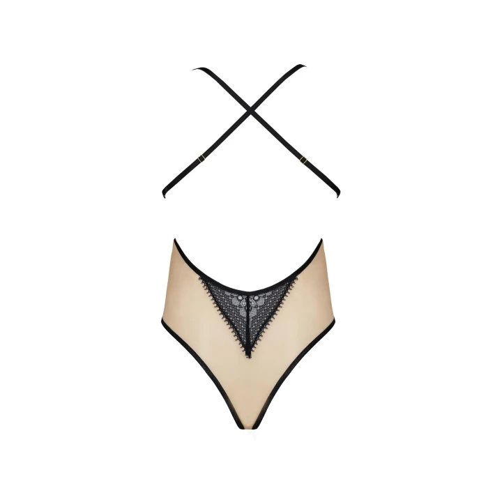 Body beżowe DENERYS marki Casmir, L/XL, eleganckie z koronką, regulowane ramiączka