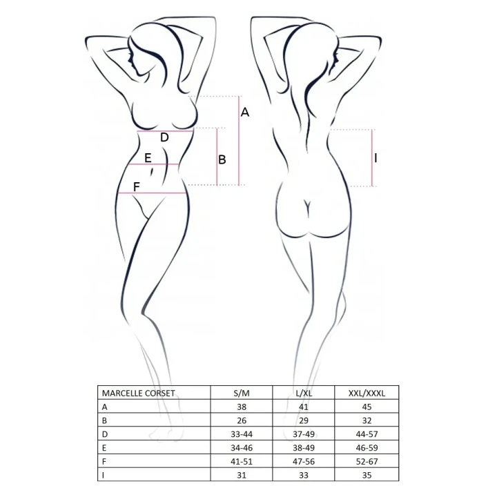Czarny gorset koronkowy Marcelle L/XL - Casmir, z regulowanymi ramiączkami i stringami