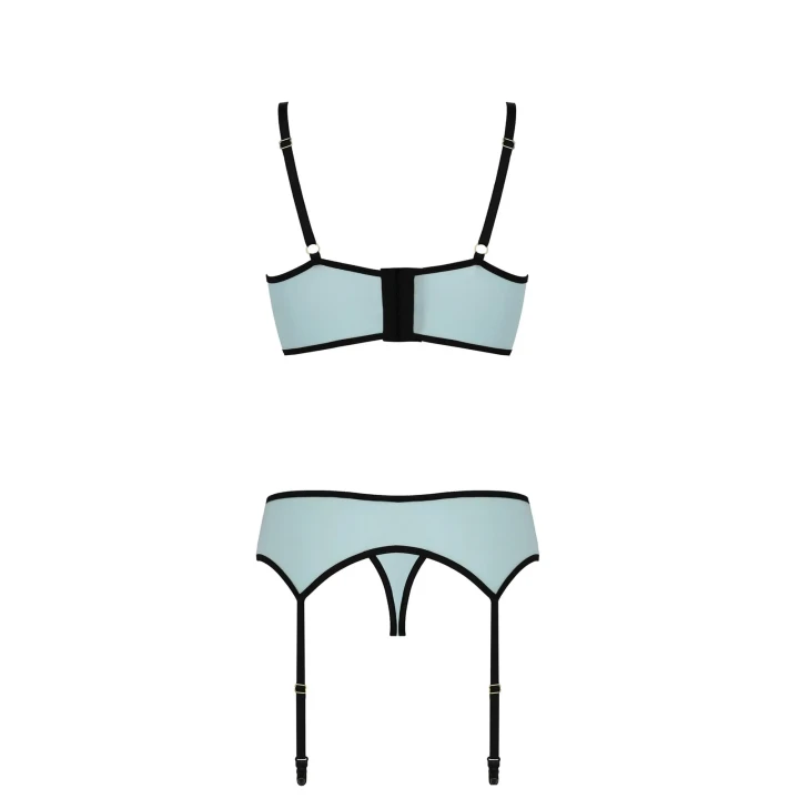 Zestaw bielizny koronkowej SIDRA mintowy L/XL z biustonoszem i stringami