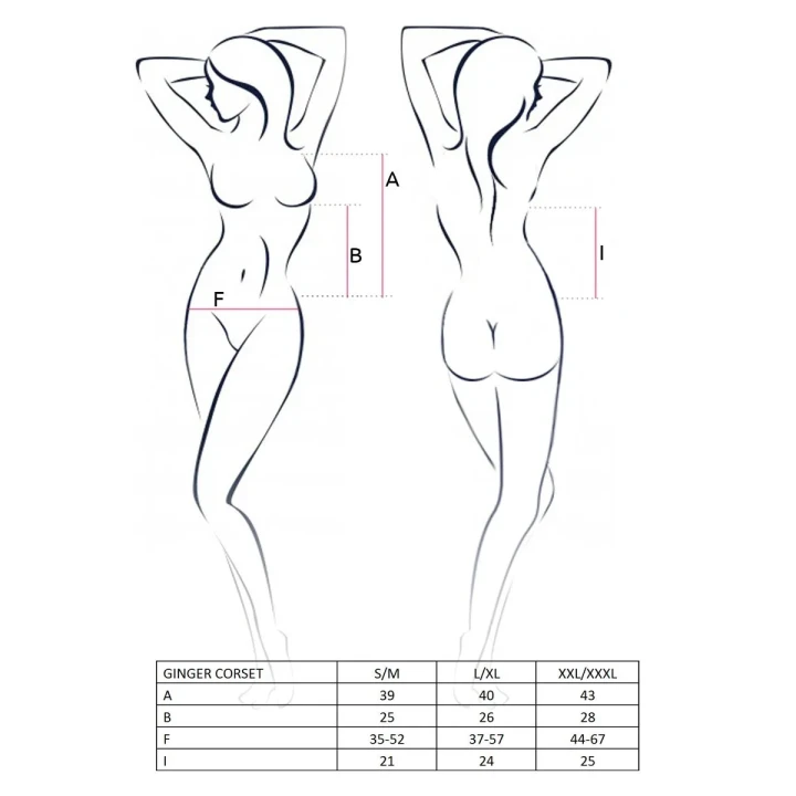 Gorset GINGER w czarnym kolorze XXL/XXXL - elegancki i komfortowy od Casmir