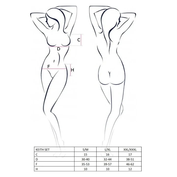 Elegancki komplet bielizny KEITH SET czarny S/M z satyny i koronki - Casmir