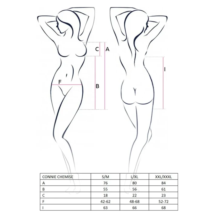 Koszulka nocna CONNIE CHEMISE w kolorze kremowym S/M - Casmir z koronką