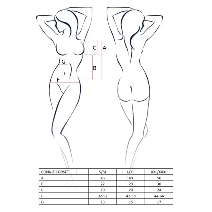 Gorset damski CONNIE w kolorze czarnym S/M - elegancka bielizna Casmir