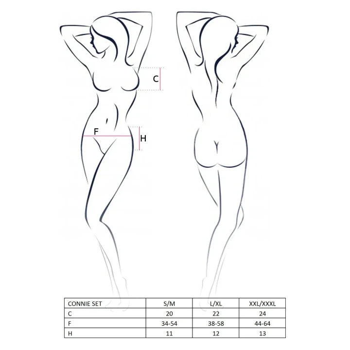 Komplet bielizny koronkowej CONNIE SET w kolorze kremowym, rozmiar L/XL - Casmir