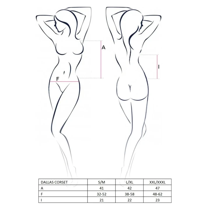 Elegancki gorset satynowy DALLAS czarny XXL/XXXL - Casmir, z regulowanymi ramiączkami