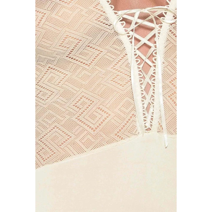 Gorset koronkowy Bielizna-CREDA CORSET w kolorze kremowym XXL/XXXL - Casmir