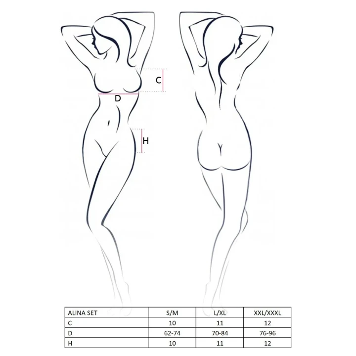 Zestaw bielizny Alina z otwartym biustonoszem, czarny, S/M - Casmir