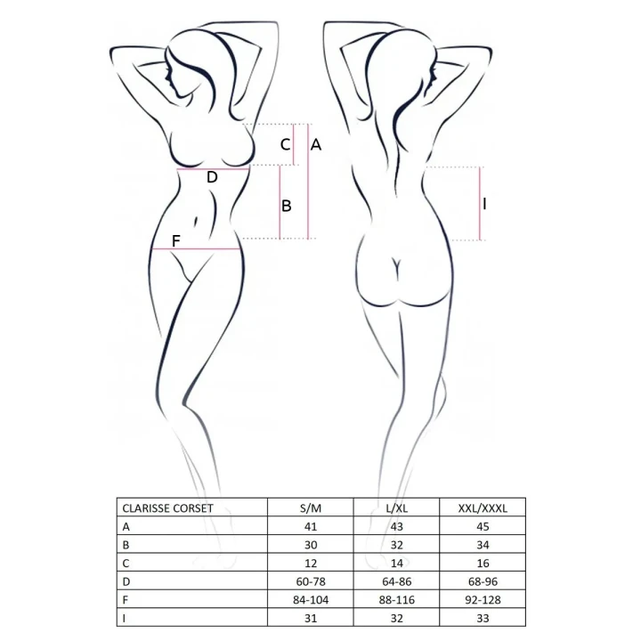 Elegancki gorset damski CLARISSE CORSET czarny S/M - Casmir z koronką i tiulem