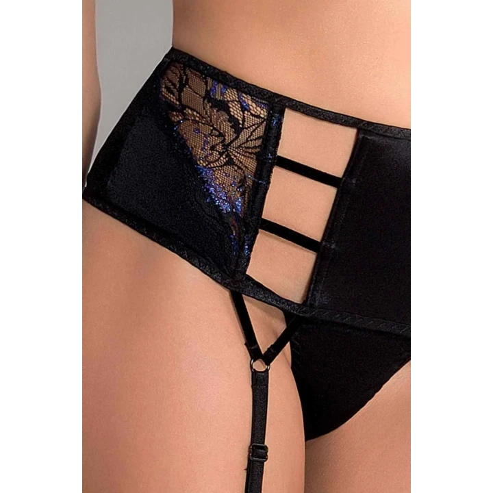 Zestaw bielizny MEREDITH z open bra, czarny, L/XL - Casmir, elegancki i zmysłowy