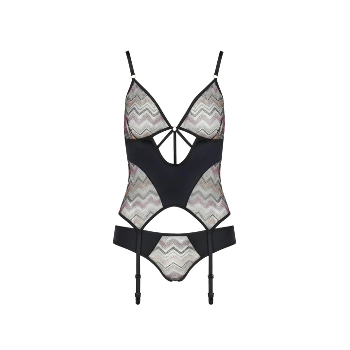 Gorset elegancki Lagerta w kolorze czarnym, rozmiar S/M, stylowy dodatek dla kobiet
