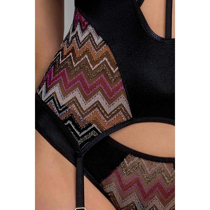 Gorset elegancki Lagerta w kolorze czarnym, rozmiar S/M, stylowy dodatek dla kobiet