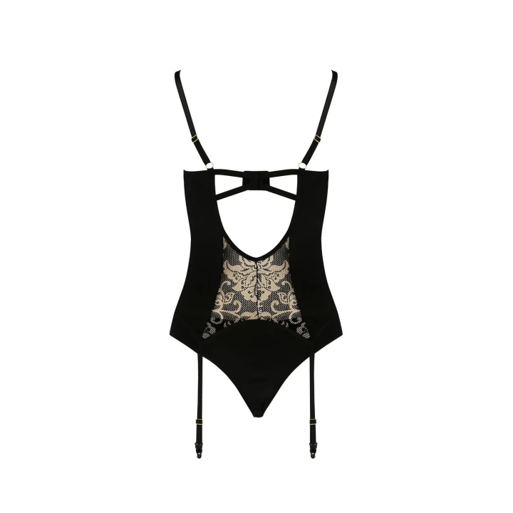 Gorset koronkowy Victoria w kolorze czarnym, rozmiar XXL/XXXL - Casmir