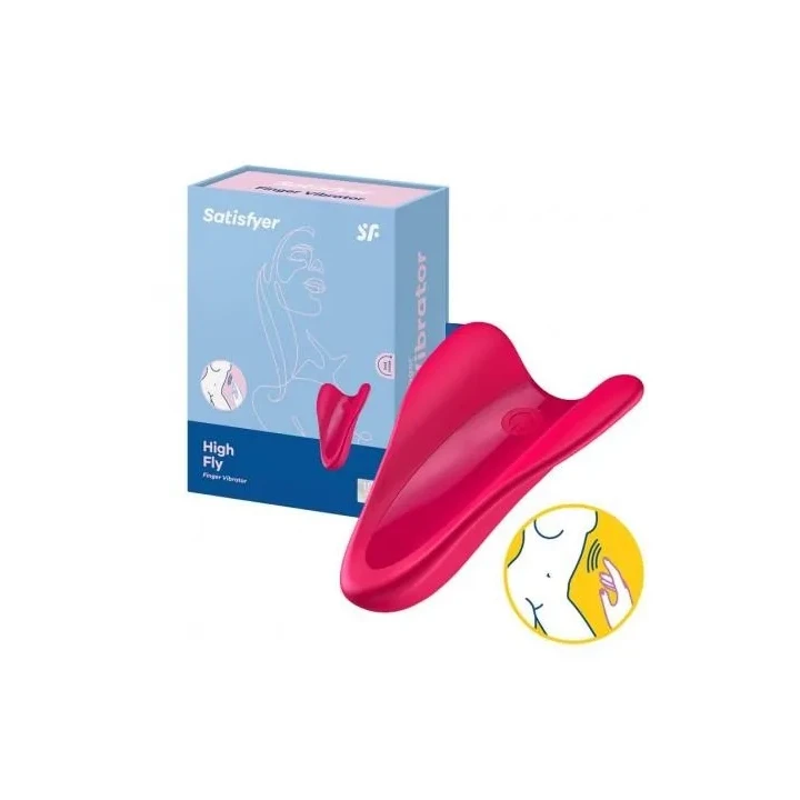 Wibrator palcowy - Stymulator High Fly, silikonowy, wodoodporny, czerwony, USB