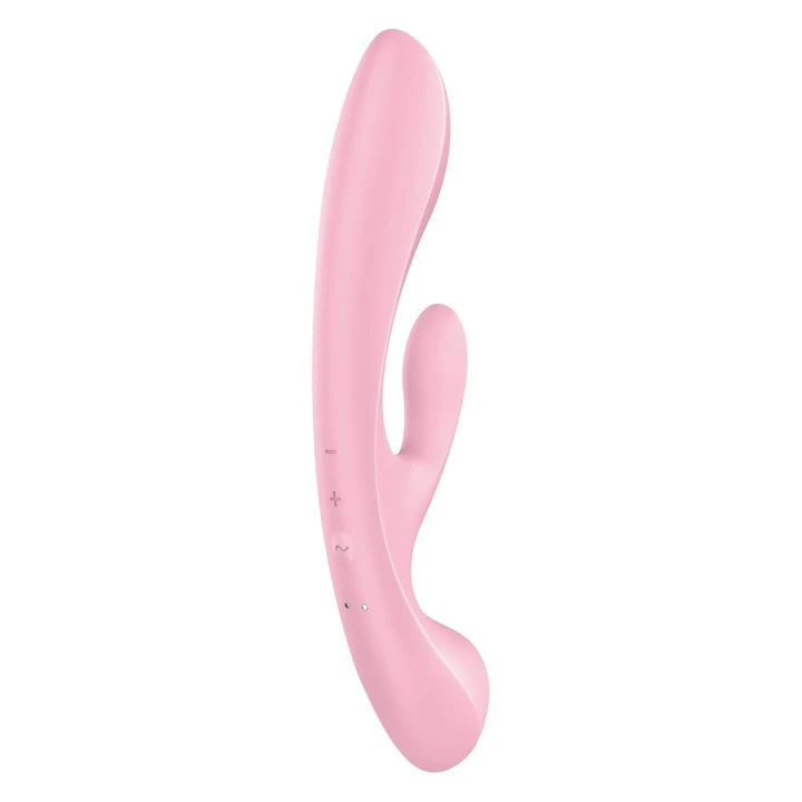 Wibrator typu króliczek Satisfyer Triple Oh z 12 programami wibracyjnymi, różowy