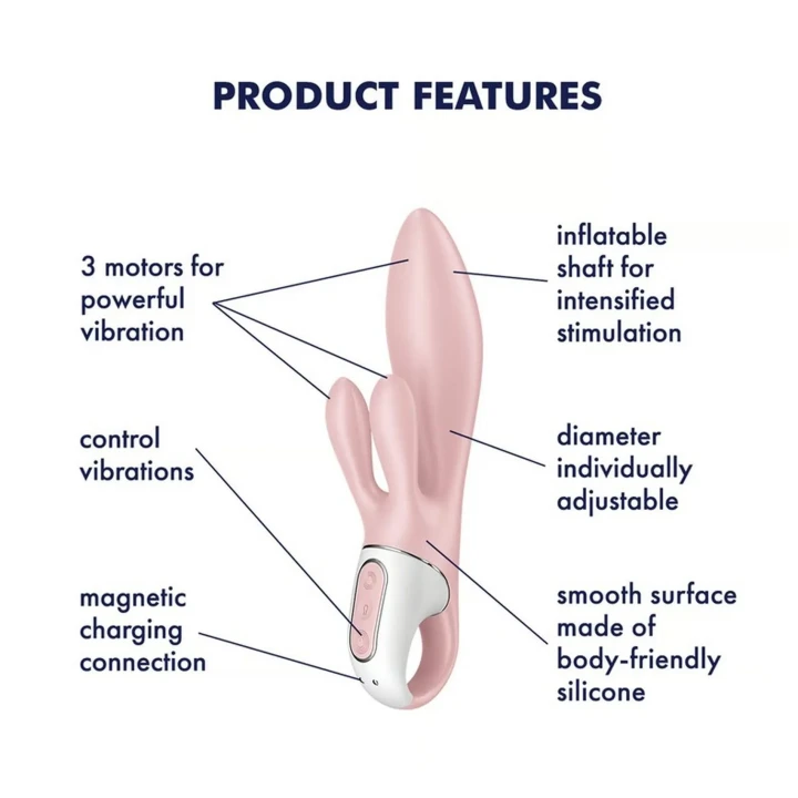 Wibrator do punktu G z nadmuchiwaną końcówką i 12 programami wibracji, wodoodporny